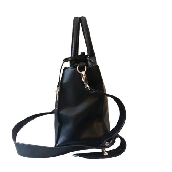 NEW London Fog Black & White Handbag Purse Crossbody - Picture 3 of 13